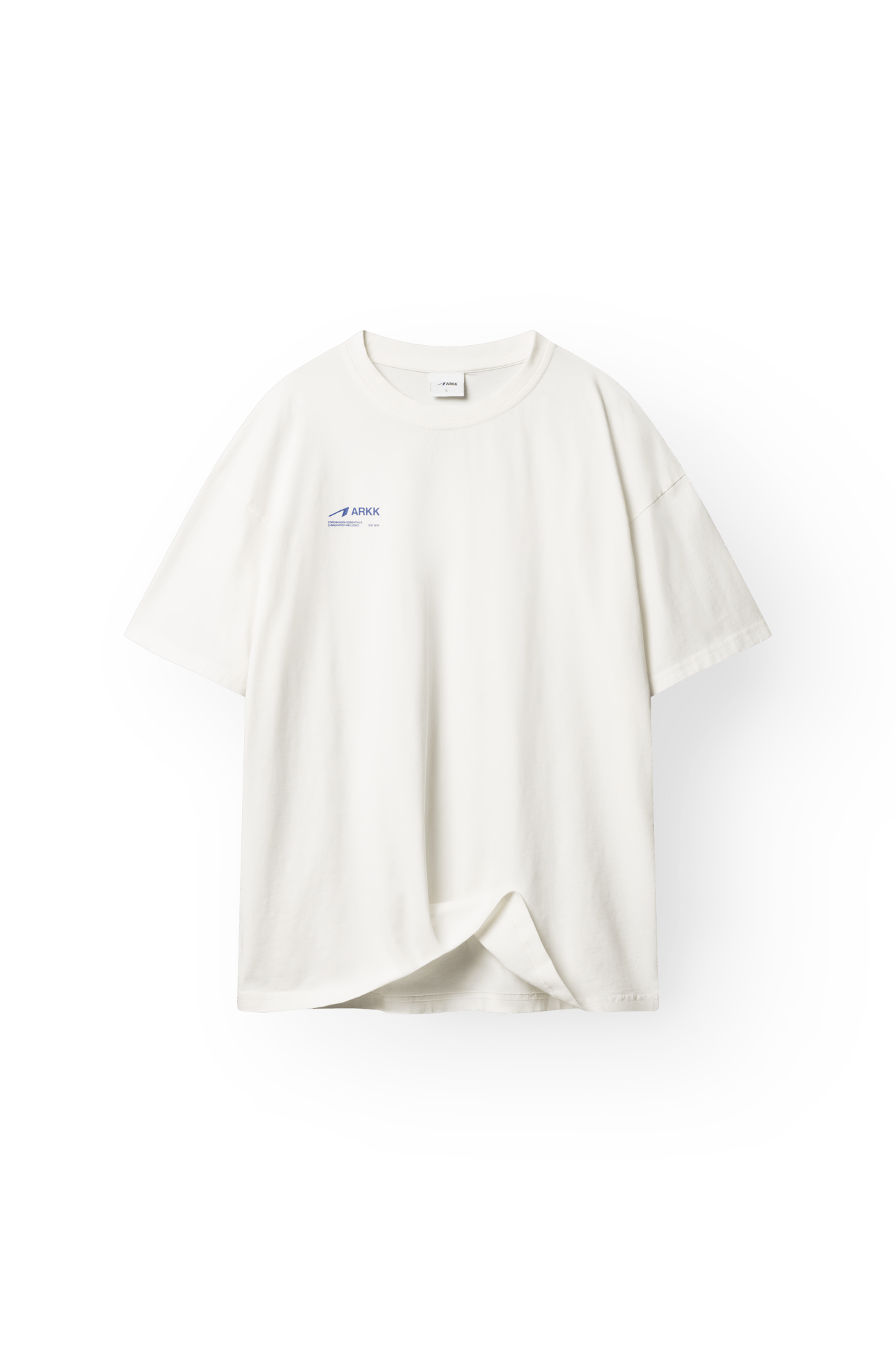 ARKK Apparel ARKK CPH Boxy Tee | Off White Solid Blue T-Shirt